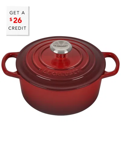 Le Creuset 2qt Signature Round Dutch Oven With $26 Credit In Red
