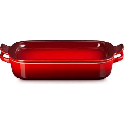 Le Creuset 3 1/2 Quart Stoneware Casserole & Platter Lid In Red