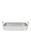 Le Creuset 3-ply Stainless Steel Rectangular Roaster In Silver