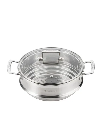 Le Creuset 3-ply Stainless Steel Sauté Multi-steamer With Glass Lid In Metallic
