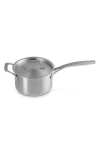 Le Creuset 3-quart Essential Stainless Steel Saucepan In Stainless Steel