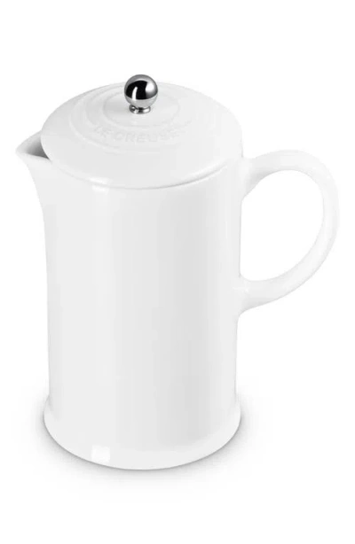 Le Creuset 34-ounce Stoneware French Press In White