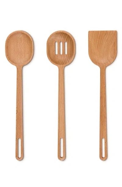 Le Creuset 3-piece Signature Wooden Spoon Set In Brown