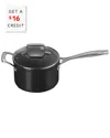 Le Creuset 3qt Saucepan With Glass Lid With $16 Credit In Black