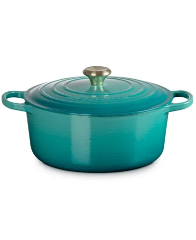 Le Creuset 4.5-qt. Signature Enameled Cast Iron Round Dutch Oven In Riviera