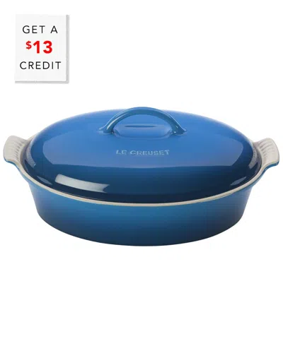LE CREUSET LE CREUSET 4QT HERITAGE COVERED OVAL CASSEROLE WITH $13 CREDIT