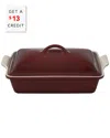 Le Creuset 4qt Heritage Covered Rectangular Casserole With $14 Credit In Red