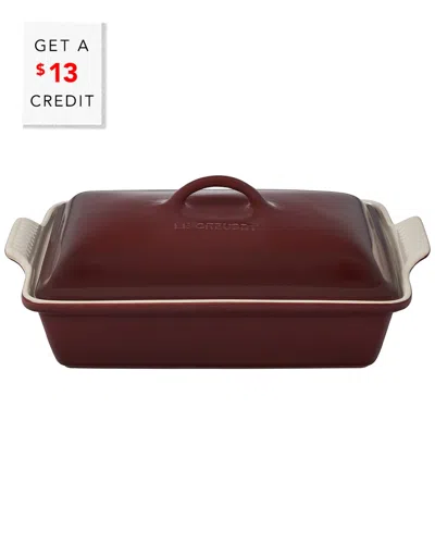 LE CREUSET LE CREUSET 4QT HERITAGE COVERED RECTANGULAR CASSEROLE WITH $13 CREDIT