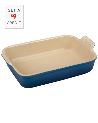 Le Creuset 4qt Rectangular Dish With $9 Credit In Blue