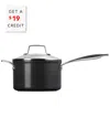 Le Creuset 4qt Saucepan With Glass Lid With $19 Credit In Black