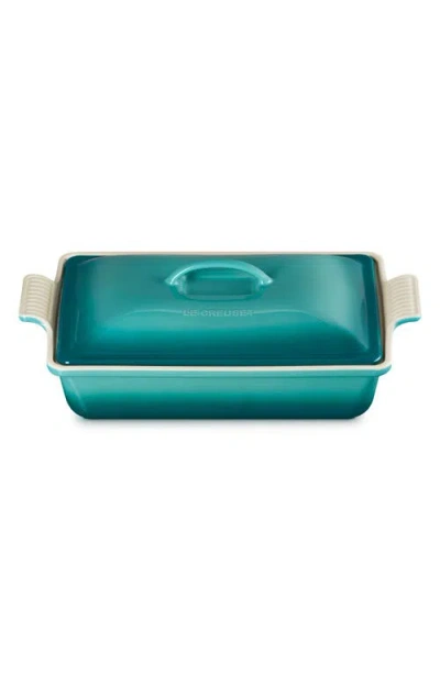 Le Creuset 4-quart Rectangular Stoneware Casserole With Lid In Blue