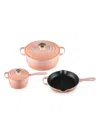 Le Creuset 5-piece Signature Cast Iron Cookware Set In Pink