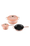 Le Creuset 5-piece Signature Enameled Cast Iron Cookware Set In Peche