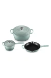 Le Creuset 5-piece Signature Enameled Cast Iron Cookware Set In Sea Salt