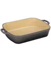 Le Creuset 5.25 Quart Enameled Cast Iron Rectangular Roaster In Gray
