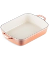 Le Creuset 5.25 Quart Enameled Cast Iron Rectangular Roaster In Peche