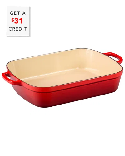 Le Creuset 5.25qt Rectangular Roaster With $31 Credit In Red