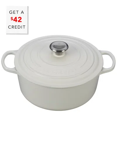 LE CREUSET LE CREUSET 5.5QT SIGNATURE ROUND CAST IRON DUTCH OVEN WITH $42 CREDIT