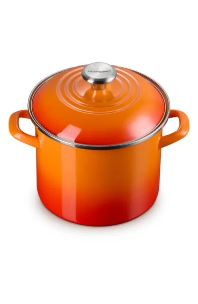 Le Creuset 6-quart Enameled Stainless Steel Stock Pot In Flame