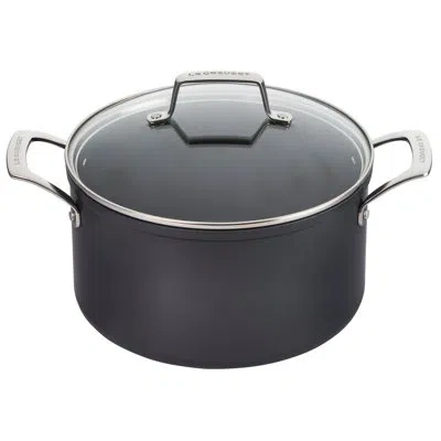 Le Creuset 6.3 Qt. Essential Non-stick Stockpot With Lid In Black,silver,clear
