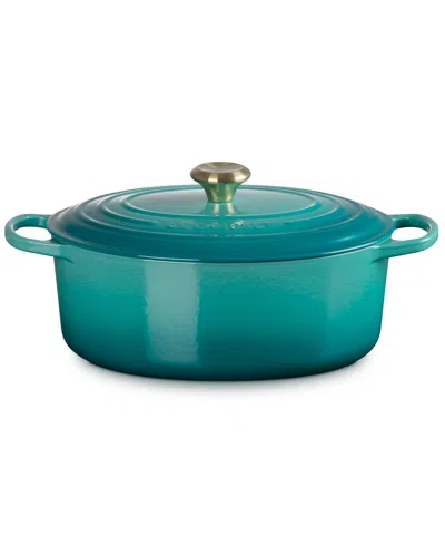 Le Creuset 6.75-qt. Signature Enameled Cast Iron Oval Dutch Oven In Riviera