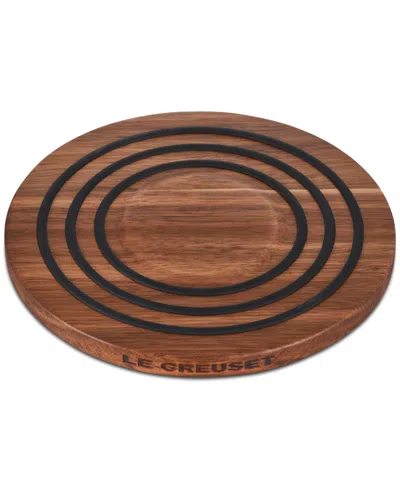 Le Creuset 8" Magnetic Heat Resistant Acacia Wood Trivet In Brown