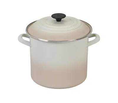Le Creuset 8 Quart Enamel On Steel Stockpot With Lid In White