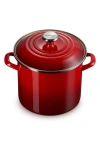 Le Creuset 8-quart Enameled Stainless Steel Stock Pot In Cerise
