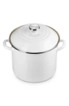 Le Creuset 8-quart Enameled Stainless Steel Stock Pot In White