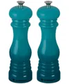 Le Creuset 8" Salt And Pepper Mill Set, Caribbean In Caribbean