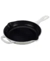 Le Creuset 9" Enameled Cast Iron Skillet With Helper Handle In White
