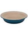 Le Creuset 9" Enameled Stoneware Heritage Pie Dish In Deep Teal