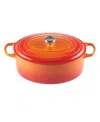 Le Creuset 9.5-qt. Signature Enameled Cast Iron Oval Dutch Oven In Orange