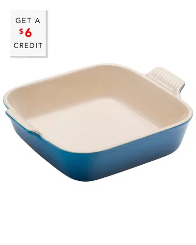 Le Creuset 9in Heritage Square Dish With $6 Credit In Blue