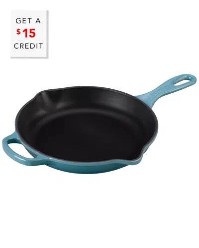 Le Creuset 9in Signature Iron Handle Skillet With $15 Credit In Blue