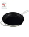 Le Creuset 9in Signature Iron Handle Skillet With $17 Credit In White