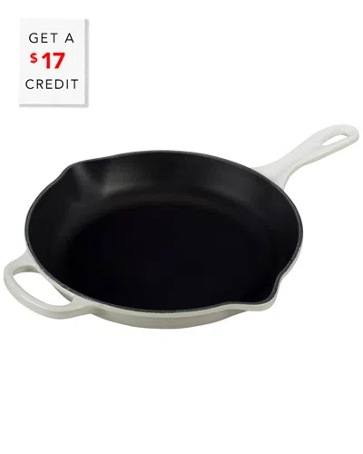 Le Creuset 9in Signature Iron Handle Skillet With $17 Credit In White