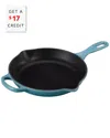 Le Creuset Signature Handle 9 Inch Enamel Cast Iron Skillet In Blue
