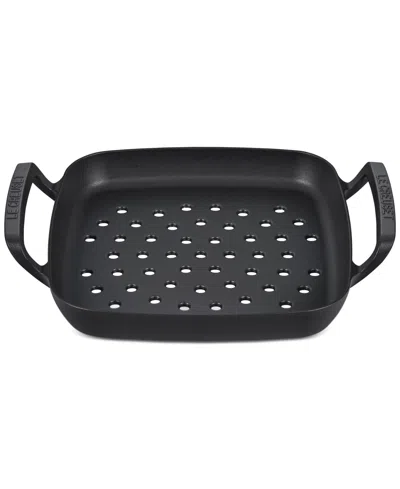 Le Creuset Alpine Outdoor Collection Enameled Cast Iron Square Grill Basket In Matte Blac