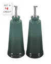 Le Creuset Artichaut Signature Oil & Vinegar Set With $5 Credit In Green