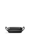 Le Creuset Satin Black Bbq Outdoor Square Cast Iron Grilling Basket 30cm In Satin Black