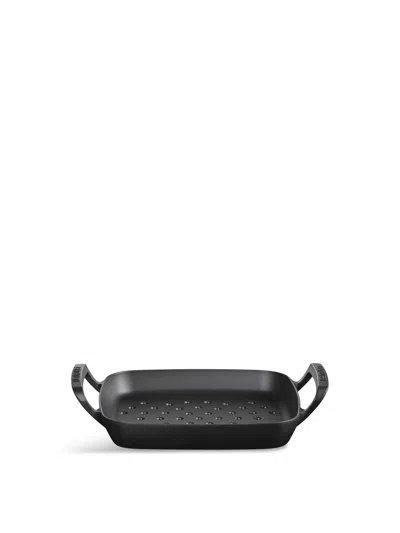 Le Creuset Satin Black Bbq Outdoor Square Cast Iron Grilling Basket 30cm