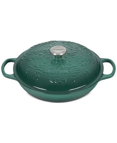Le Creuset Cast Iron Braiser With Embossed Olive Branch, 3.5 Qt In Green