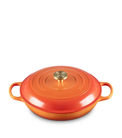 Le Creuset Cast Iron Flamme Dorée Shallow Casserole Dish In Orange