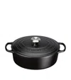 Le Creuset Signature Oval Cast-iron Casserole Dish In Satin Black