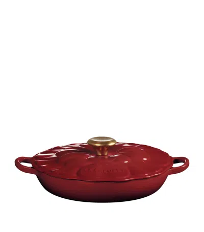 Le Creuset Cast Iron Petal Shallow Casserole Dish In Burgundy