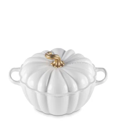 Le Creuset Cast Iron Pumpkin Casserole Dish In White
