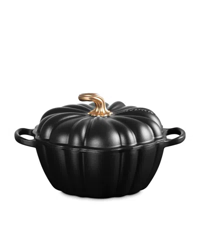 Le Creuset Cast Iron Pumpkin Casserole Dish In Black