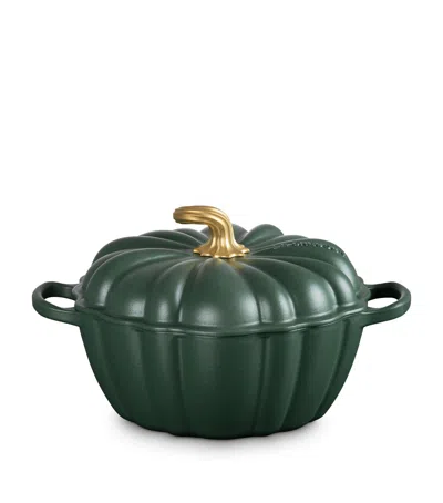 Le Creuset Cast Iron Pumpkin Casserole Dish In Green