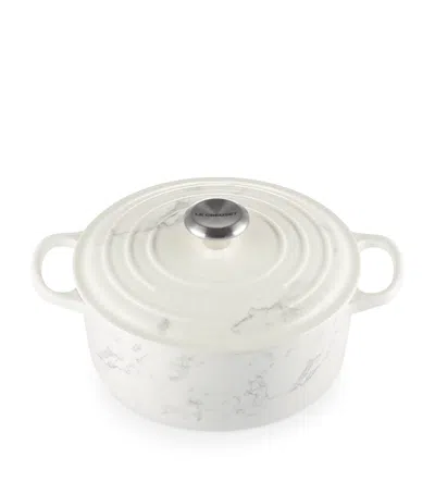 Le Creuset Cast Iron Round Casserole Dish In White